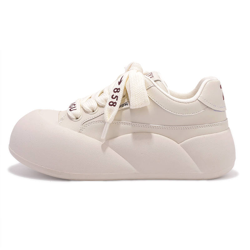 SHENLINSEN Slip Resistant Cushioning Abrasion Resistant Low top Skateboard Shoes Women's Beige
