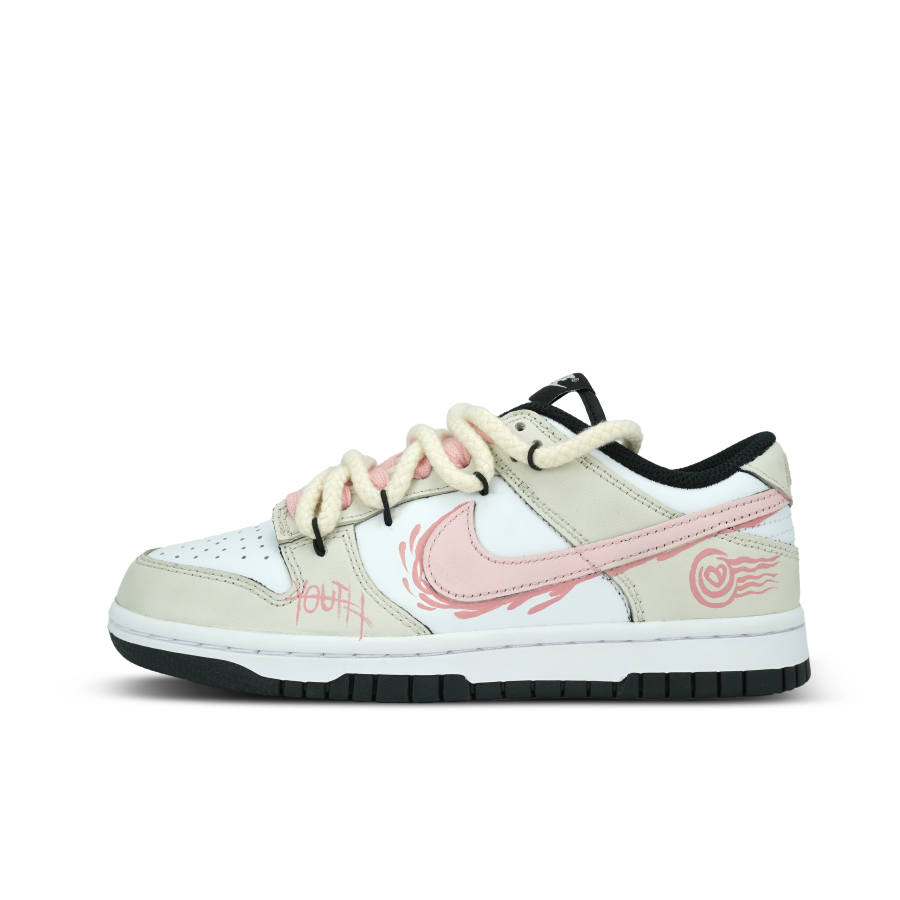 Nike Nike Dunk Pearl Peach Leather Low top Skateboard Shoes Unisex White Pink