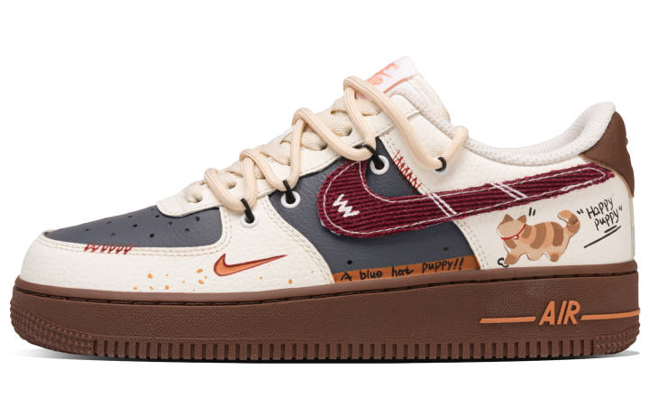 Nike Nike Air Force 1 Cat Fun Synthetic Leather Abrasion Resistant Abrasion Resistant Low top Skateboard Shoes Unisex