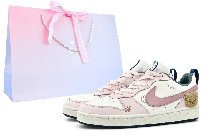 Nike Nike Court Borough Cushioning Abrasion Resistant Lightweight Low top Skateboard Shoes Women's Pink