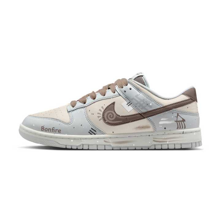 Nike Nike Dunk Abrasion Resistant Low top Skateboard Shoes Unisex Beige Gray