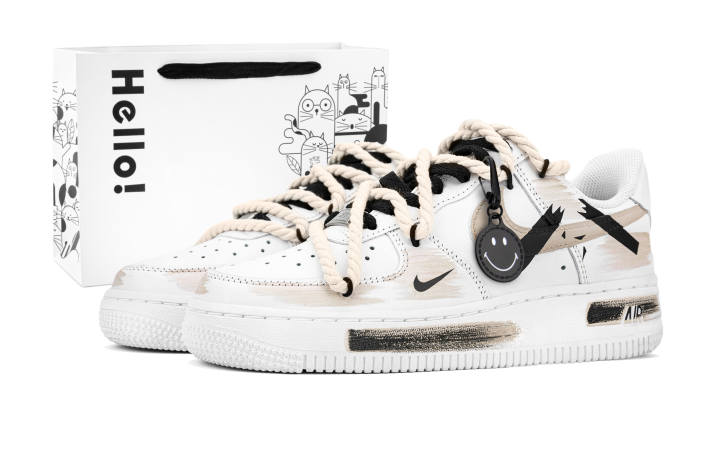 Nike Nike Air Force 1 Slip Resistant, Abrasion Resistant, Lightweight Low top Skateboard Shoes Women's Brown White Black