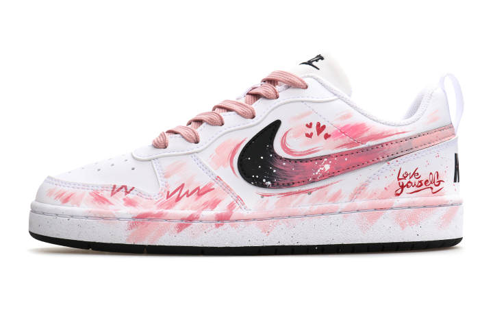 Nike Nike Court Borough Synthetic Leather Low top Skateboard Shoes Unisex Pink White