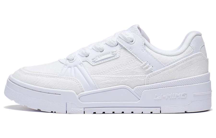 Li-Ning Li Ning Campaign 1.5 Synthetic Leather Slip Resistant Abrasion Resistant Low top Skateboard Shoes Women's White