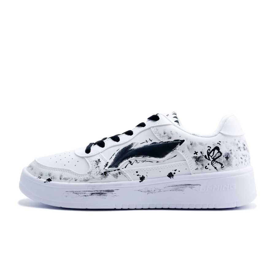 Li-Ning Li Ning Floating Boat Balance Lightweight Breathable Low top Skateboard Shoes Unisex Black White