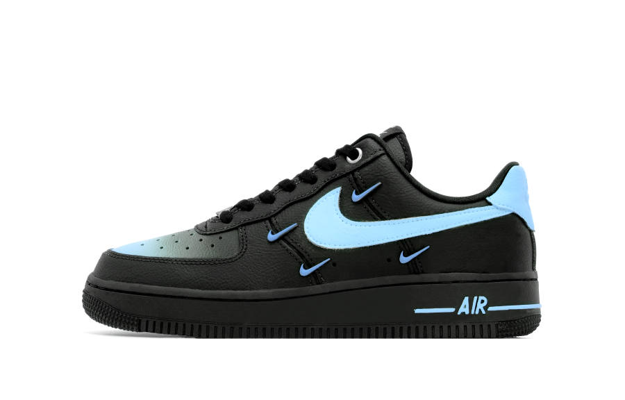 Nike Nike Air Force 1 Slip Resistant Abrasion Resistant Low top Skateboard Shoes Women's Black Blue