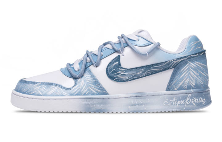 Nike Nike EBERNON Listen To Catkin Coverage Low top Skateboard Shoes Women's Blue White