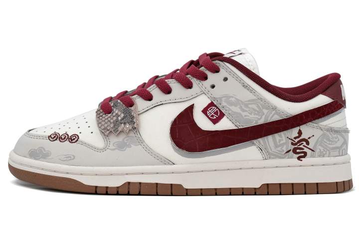 Nike Nike Dunk Slip Resistant Abrasion Resistant Slip Resistant Abrasion Resistant Low top Skateboard Shoes Men's Beige Red