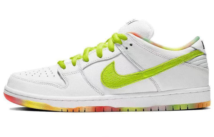 Nike Nike Dunk SB Low Slip Resistant Abrasion Resistant Low top Skateboard Shoes Men's White Green