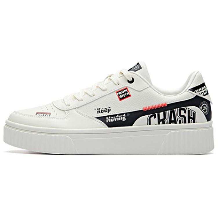 Anta Life Collection Slip Resistant Abrasion Resistant Low top Skateboard Shoes Men's White Black
