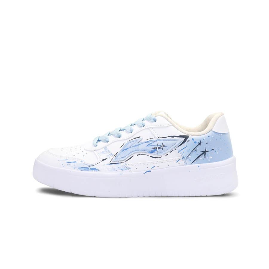 Li-Ning Li Ning Cushioning Abrasion Resistant Low top Skateboard Shoes Unisex White Blue