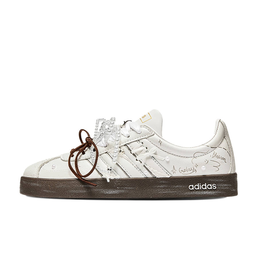 Adidas Neo VL Court 2.0 IC77 Salt White Journal Abrasion Resistant Abrasion Resistant Low top Skateboard Shoes Unisex