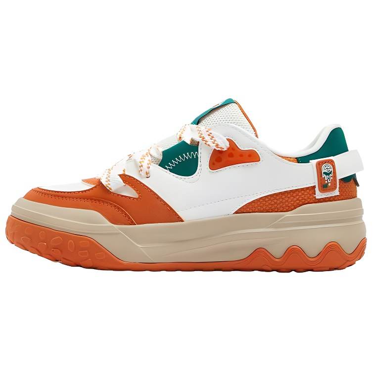 361° Shortbread Slip Resistant Abrasion Resistant Low top Skateboard Shoes Women's White Orange Green