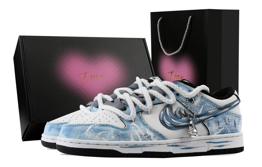 Nike Nike Dunk Misty Sea And Shipwreck, Heart Box Slip Resistant Abrasion Resistant Low top Skateboard Shoes Unisex