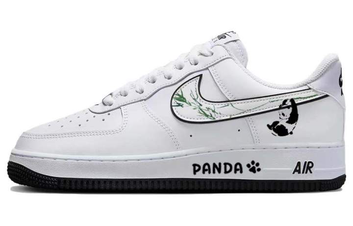 Nike Nike Air Force 1 Comfortable Panda, Panda Hugging Bamboo Slip Resistant Abrasion Resistant