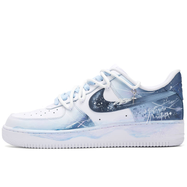 Nike Nike Air Force 1 Starlight Chord Abrasion Resistant Low top Skateboard Shoes Unisex Blue White