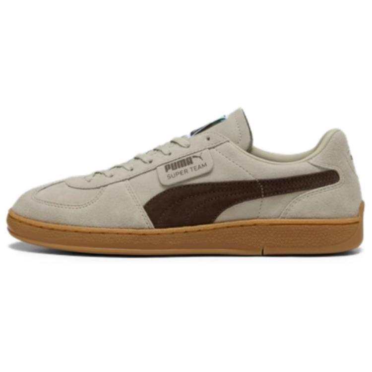PUMA SUPER TEAM Abrasion Resistant Low top Skateboard Shoes Unisex Gray Tan Taupe