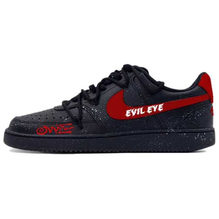 Nike Nike Court Vision Cushioning, Wear Resistant Low top Skateboard Shoes Unisex Black Red