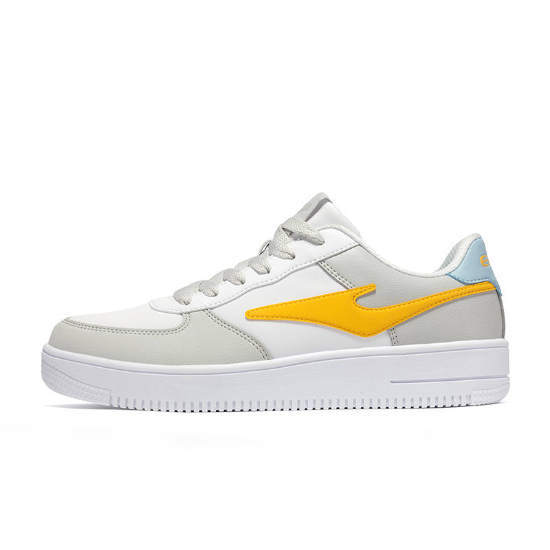 Erke Cushioning, Wear Resistant Low top Skateboard Shoes Men's White Dew Gray