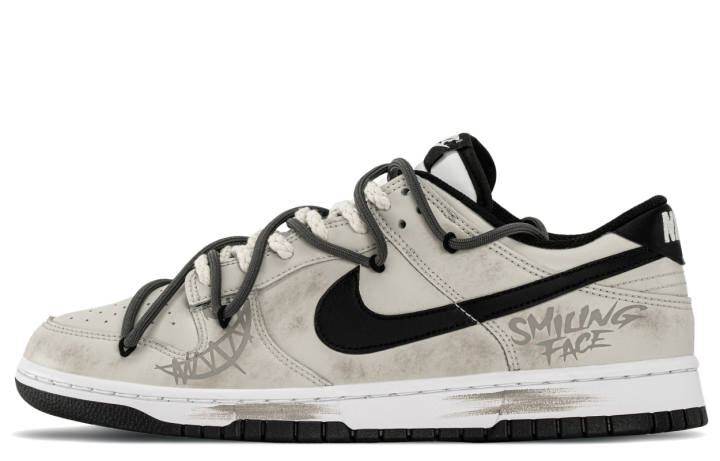 Nike Nike Dunk Abrasion Resistant Abrasion Resistant Low top Skateboard Shoes Men's Beige Black