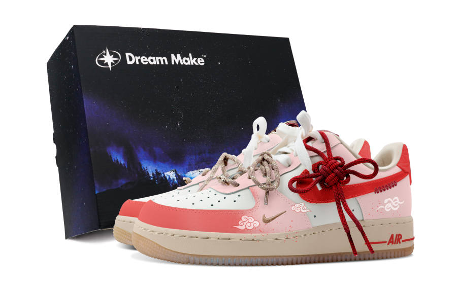 Nike Nike Air Force 1 Slip Resistant Abrasion Resistant Low top Skateboard Shoes Women's Pink
