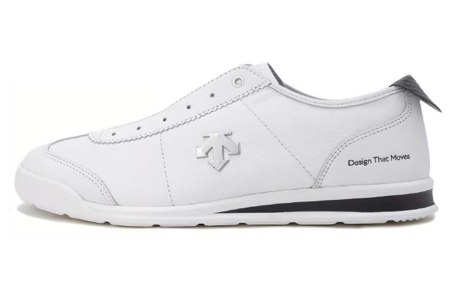 DESCENTE Abrasion Resistant Slip Resistant Low top Skateboard Shoes Unisex White Black