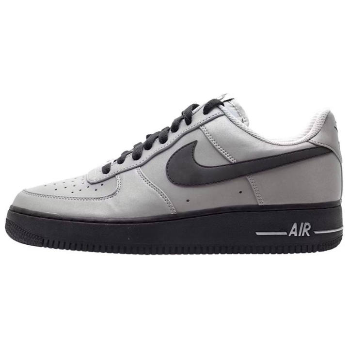Nike Nike Air Force 1 Comfortable Cushioning Low top Skateboard Shoes Men's Gray Black