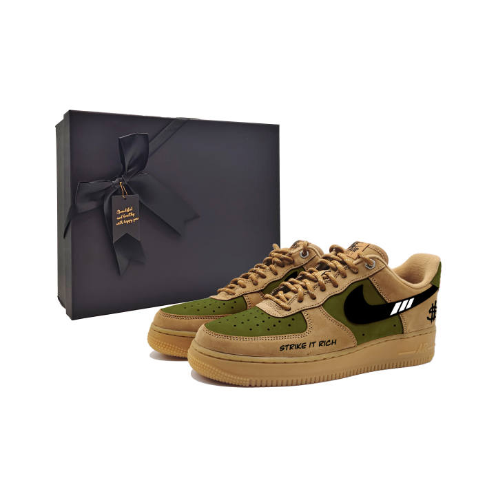 Nike Nike Air Force 1 Skateboard Shoes Unisex Low Top Green/Black/White