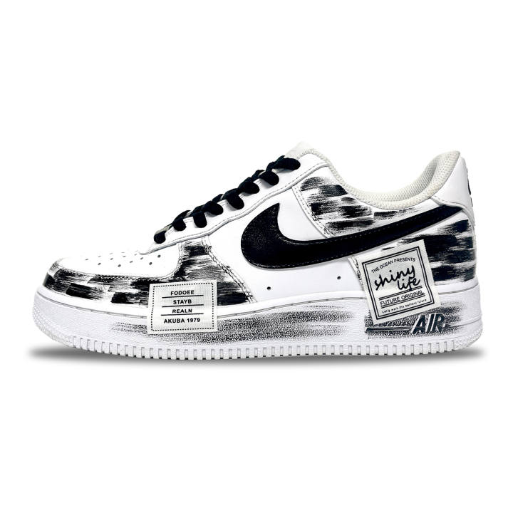 Nike Nike Air Force 1 Abrasion Resistant Low top Skateboard Shoes Men's Black White