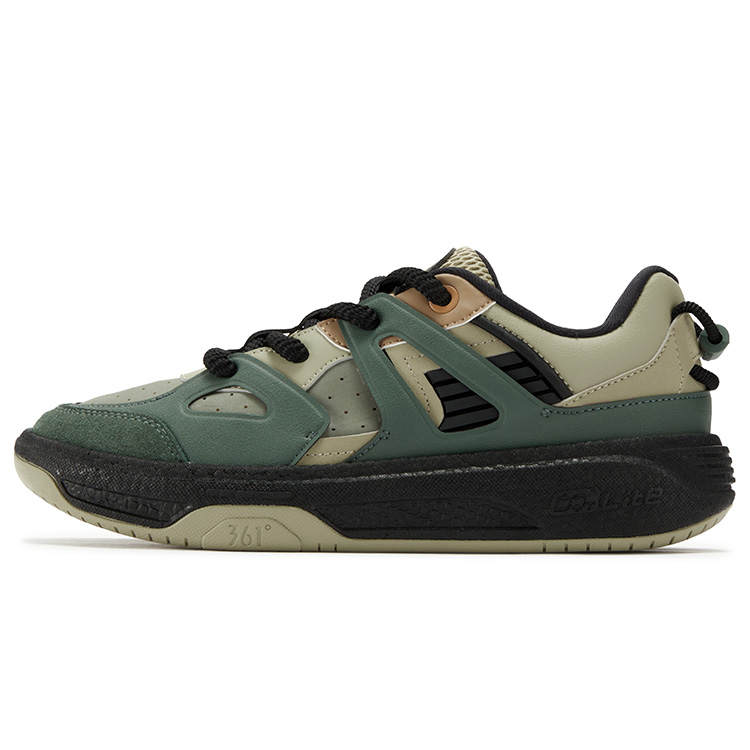 361° Rowing Boat Slip Resistant Abrasion Resistant Low top Skateboard Shoes Men's Tea Stem Green