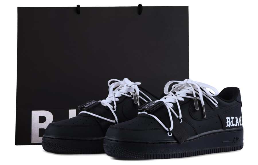 Nike Nike Air Force 1 Pu Abrasion Resistant Balance Abrasion Resistant Balance Low top Skateboard Shoes Unisex Black White