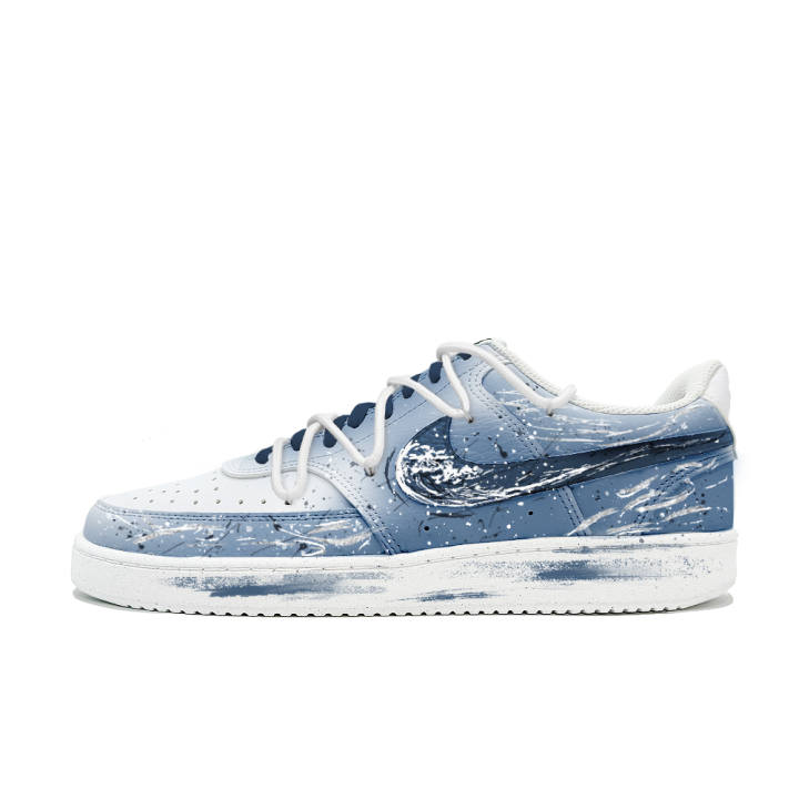 Nike Nike Court Vision 1 Chasing Waves Cushioning, Wear Resistant Low top Skateboard Shoes Men's Blue