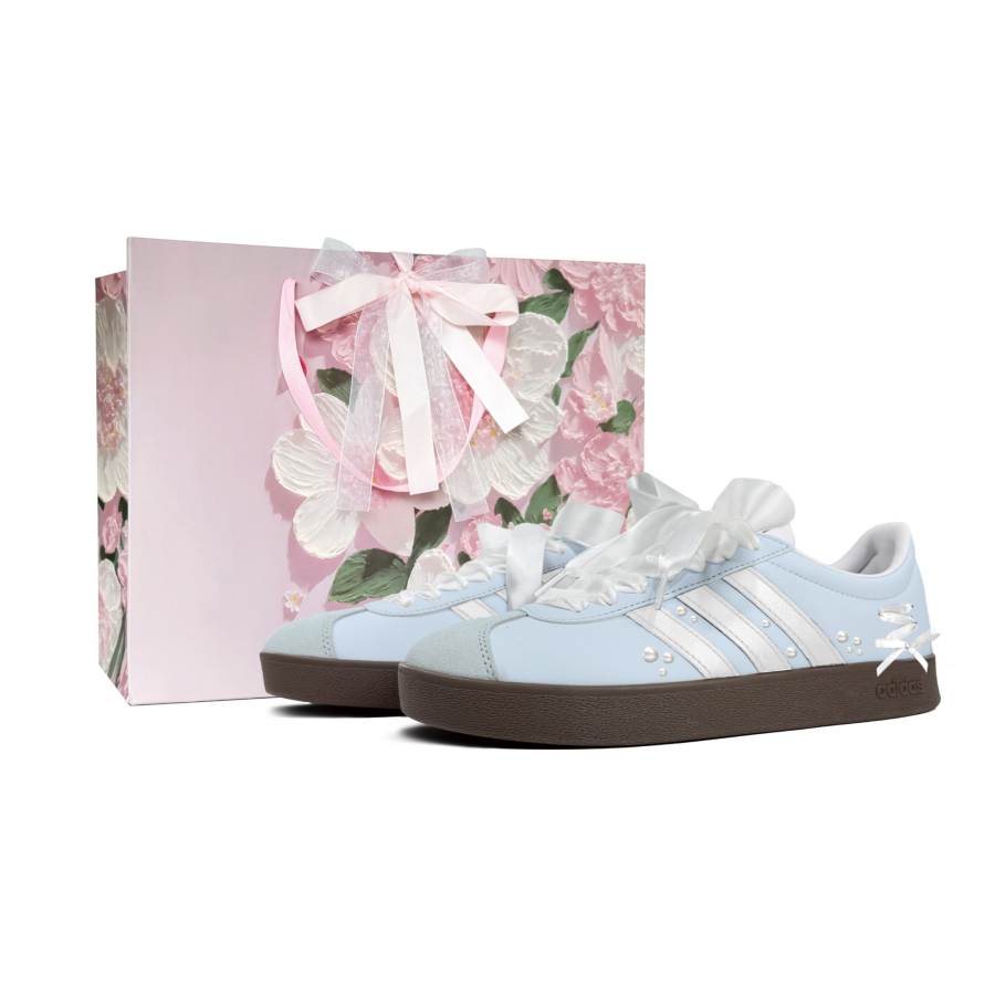 Adidas Adidas Vl Court Classic Lightweight And Breathable Low top Skateboard Shoes Unisex Blue