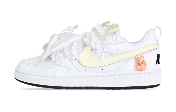 Nike Nike Court Borough Dreamy Bowknot Low top Skateboard Shoes Women's Light Yellow
