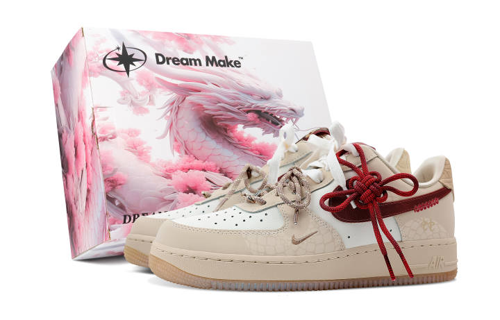 Nike Nike Air Force 1 Slip Resistant Abrasion Resistant Low top Skateboard Shoes Women's Light Brown