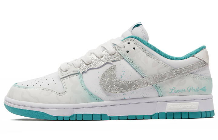 Nike Nike Dunk Low Panda Mischief Slip Resistant Abrasion Resistant Low top Skateboard Shoes Unisex White Green