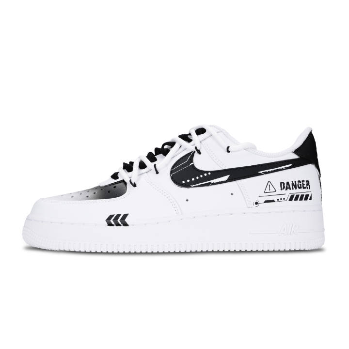 Nike Nike Air Force 1 Technology Future Slip Resistant Abrasion Resistant Low top Skateboard Shoes Men's White Black