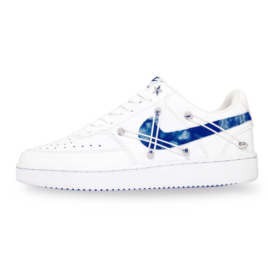 Nike Nike Court Vision 1 Christian Rock Soul Musician Base Abrasion Resistant Low top Skateboard Shoes Unisex White Blue