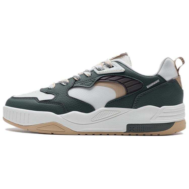 XTEP Qilang Lite Abrasion Resistant Abrasion Resistant Low top Skateboard Shoes Men's White Green Brown