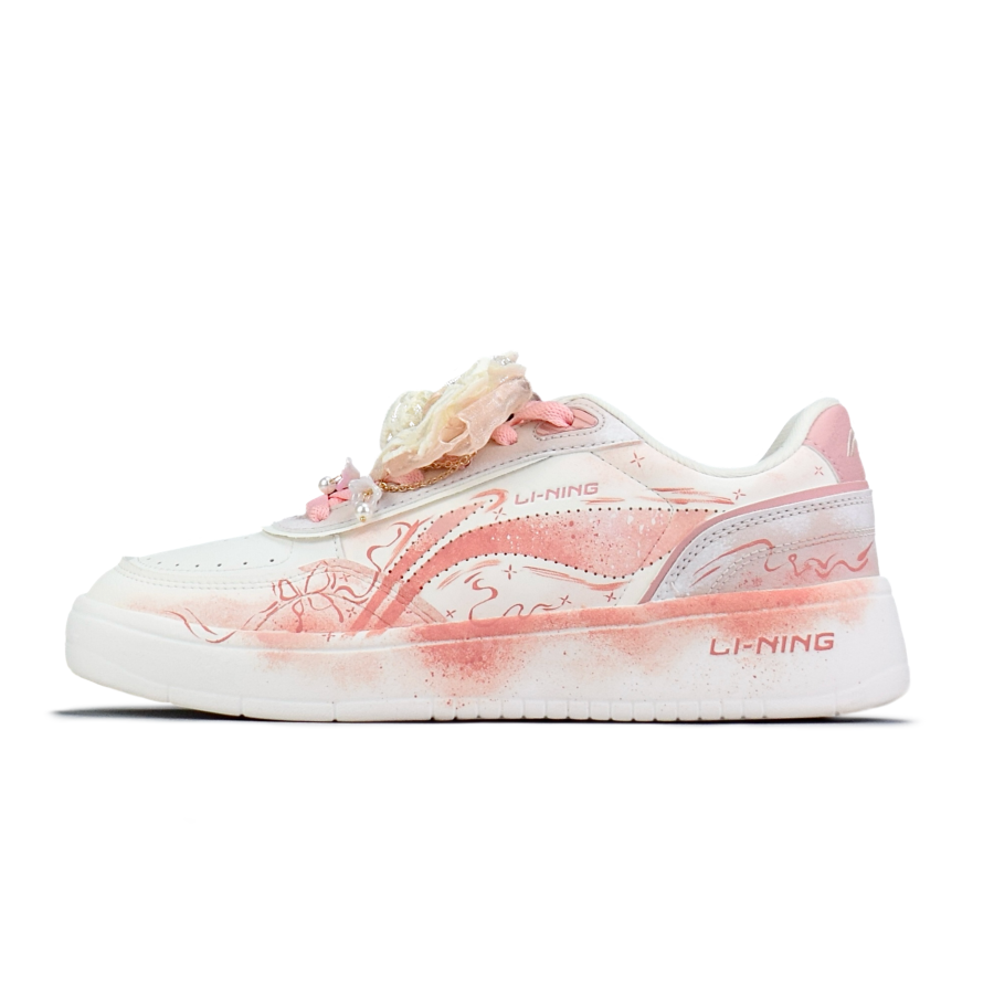 Li-Ning Li Ning Sourdough Slip Resistant, Abrasion Resistant, Breathable Low top Skateboard Shoes Women's Peach