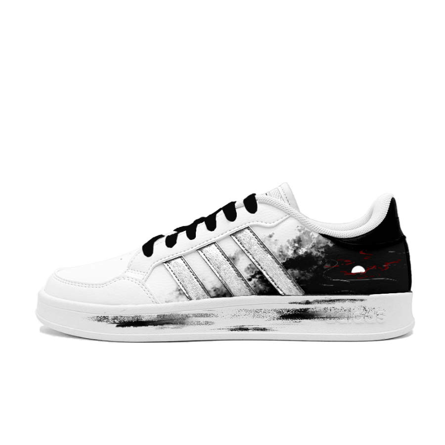 Adidas Neo Breaknet Sunlit Landscape Synthetic Leather Lightweight Anti Slip Low top Skateboard Shoes Men's Black White