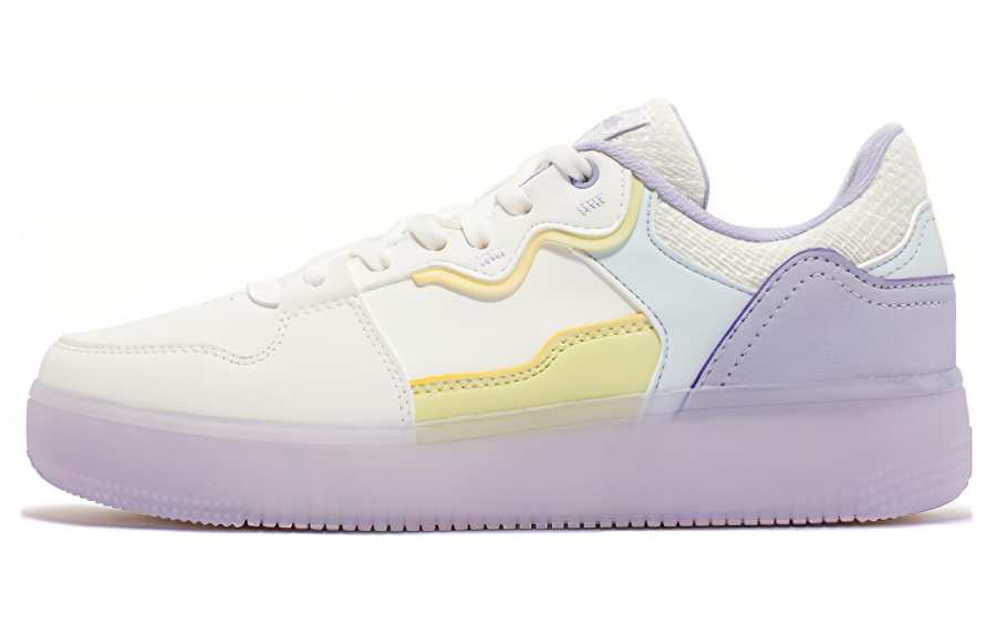 361° Slip Resistant Abrasion Resistant Low top Skateboard Shoes Women's White Yellow Purple