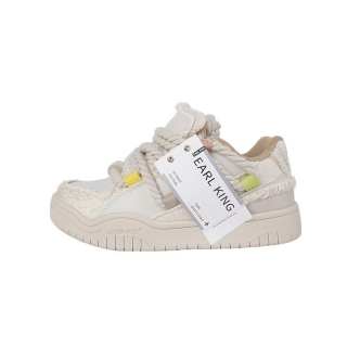 EARL KING Coverage Cushioning Abrasion Resistant Low top Skateboard Shoes Unisex Beige