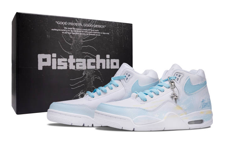 Nike Nike Flight Legacy Lake Sea LH Abrasion Resistant Mid top Vintage Basketball Shoes Men's Light Blue