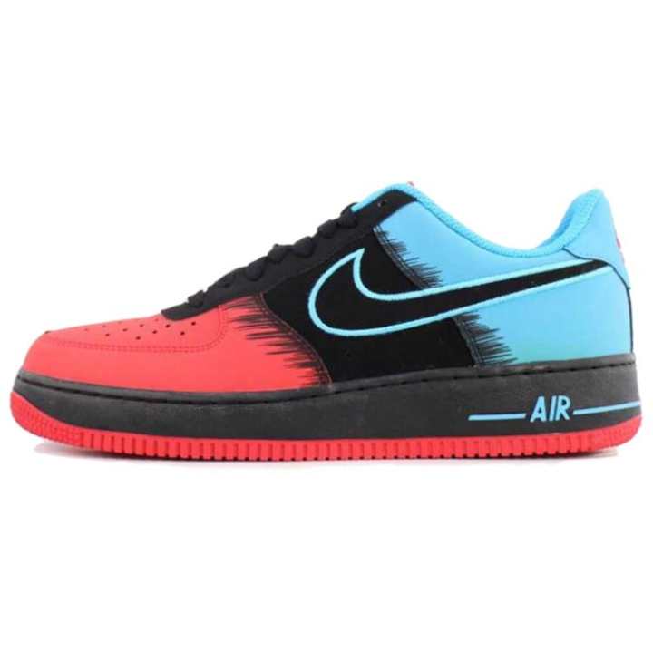 Nike Nike Air Force 1 Cushioning Abrasion Resistant Low top Skateboard Shoes Men's Blue Red Black