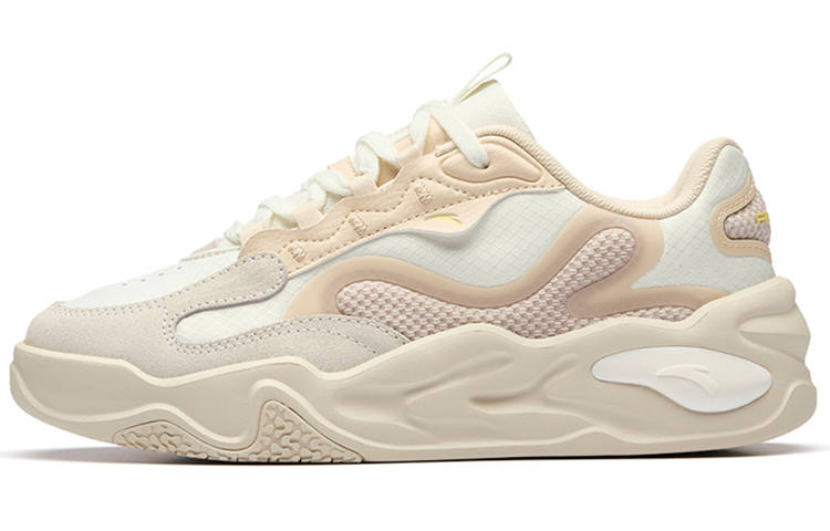 Anta Tianxing Abrasion Resistant Height Increasing Lightweight Low top Sports Casual Shoes Women's White Gray