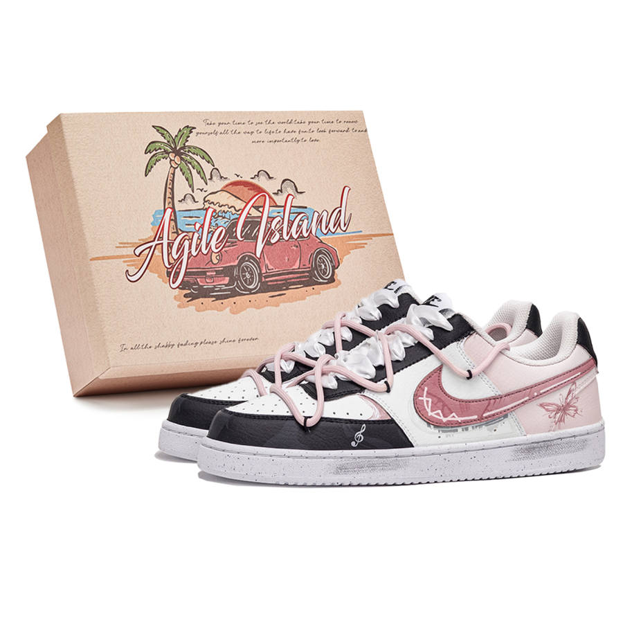 Nike Nike Court Vision 1 Lively Island, Box, Dreams Of The Shallow Low top Skateboard Shoes Men's Pink White