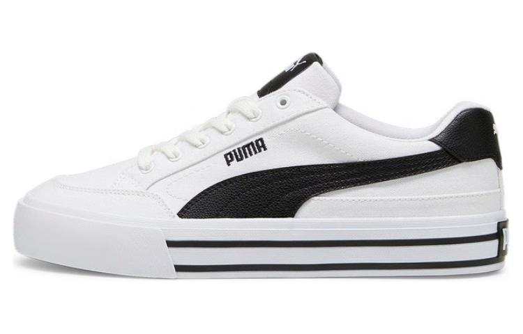 PUMA Court Classic Vulc Fabric Low top Skateboard Shoes Unisex White Black