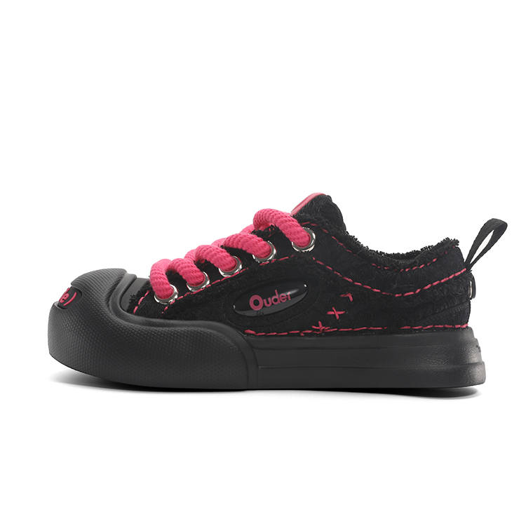 Ouder Smiler Open Ended Smile Collection, Rock Sweetheart Low top Skateboard Shoes Unisex Black Pink
