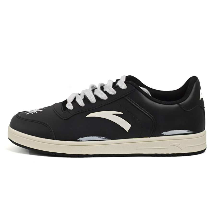 Anta Slip Resistant, Abrasion Resistant, Lightweight Low top Skateboard Shoes Men's Black White